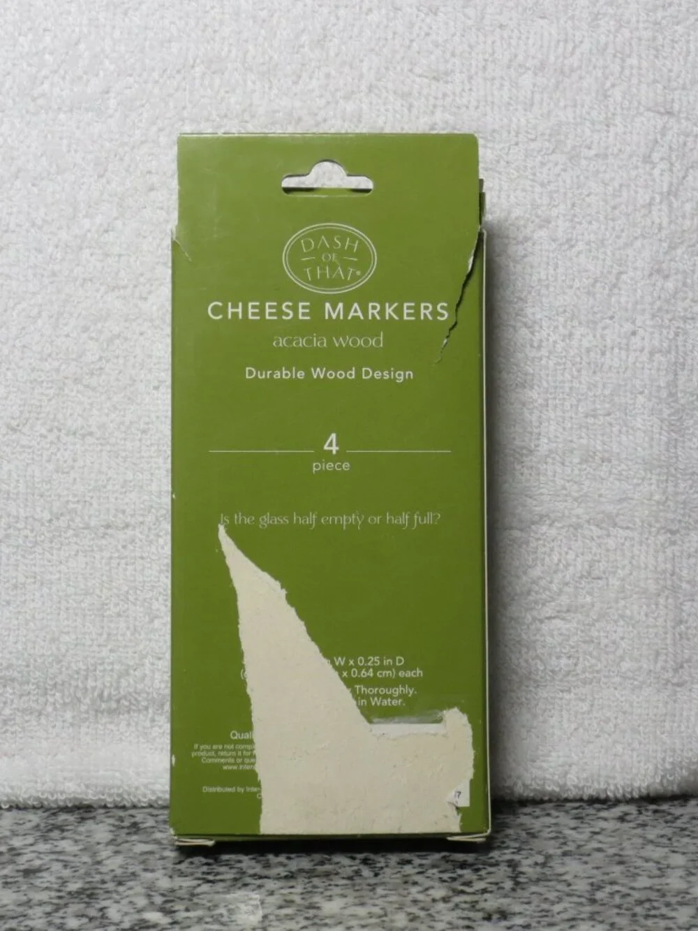 NEW IN BOX Dash Of That Chalkboard Cheese Markers 2.5” Set of 4 Acacia Wood